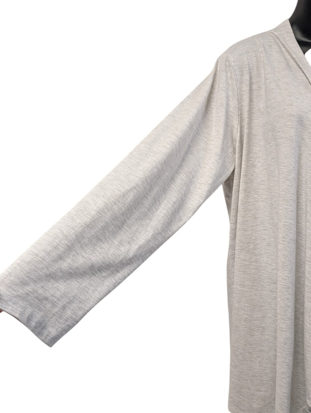 Cyrus womens Light Gray Open Front Lace Up Back Cardigan Drape Jacket Size 2X - Picture 4 of 8